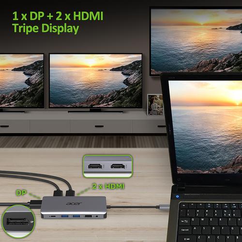 Acer 12-in-1 Type-C Dongle Bedraad USB 3.2 Gen 1 (3.1 Gen 1) Type-C Zilver - Image 4