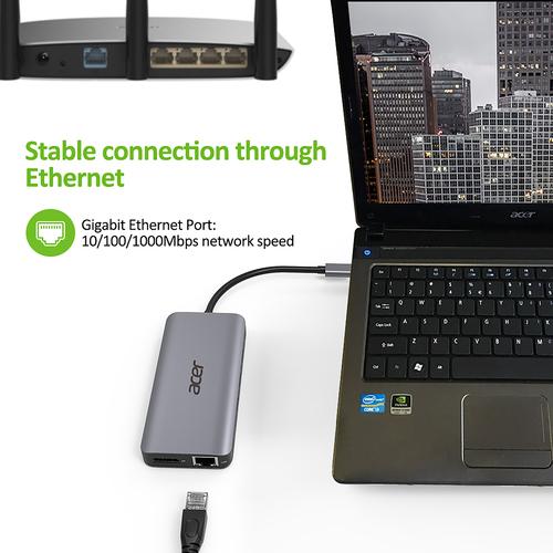 Acer 12-in-1 Type-C Dongle Bedraad USB 3.2 Gen 1 (3.1 Gen 1) Type-C Zilver - Image 6