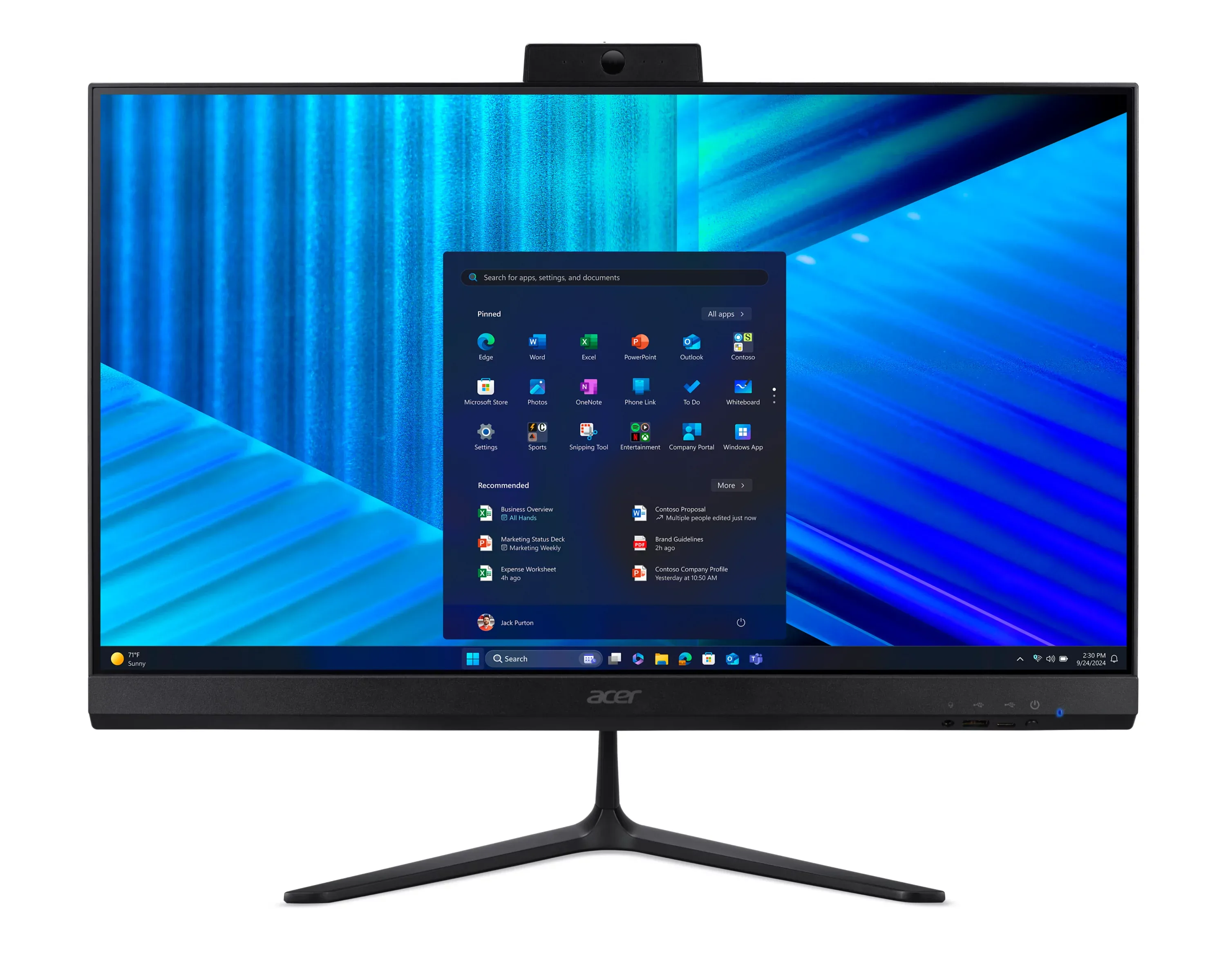 Acer Veriton 2000 Z2515G AIO - 23.8" scherm - Intel Core Ultra 5 225U - 16GB DDR5 - 256GB PCIe NVMe SSD