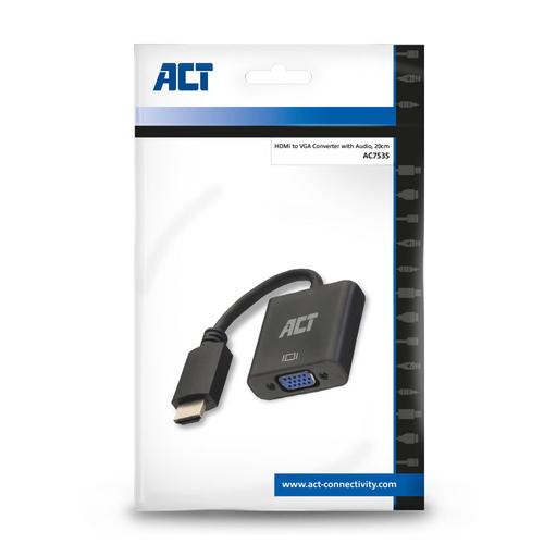 ACT 0,15 meter HDMI-A male naar VGA female adapter, met audio - Image 6