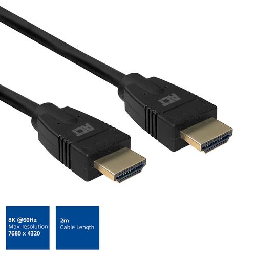 ACT 2 meter HDMI 8K Ultra High Speed kabel v2.1 HDMI-A male - HDMI-A male - Image 2