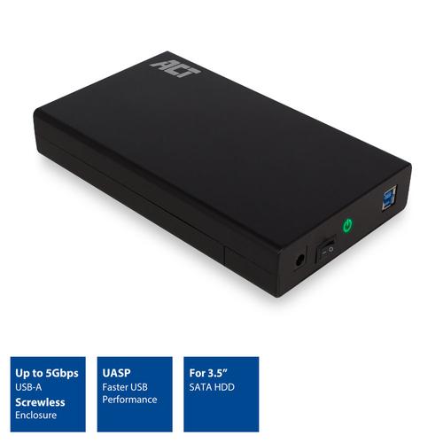 ACT 3,5" SATA harde schijf behuizing, schroefloos, USB 3.2 Gen1 - Image 2