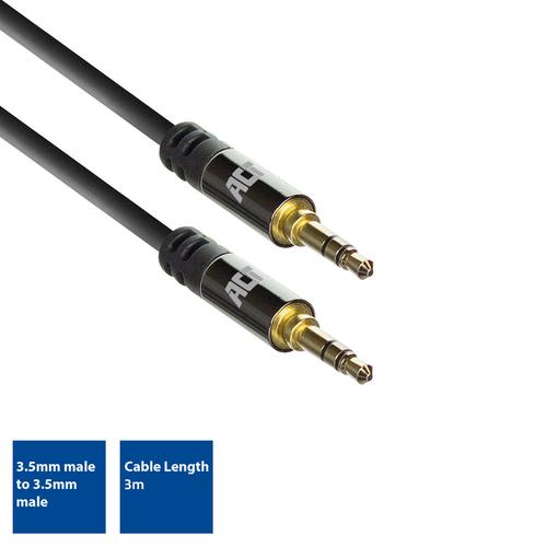 ACT 3 meter High Quality stereo audio aansluitkabel 3,5 mm stereo jack male - male - Image 2