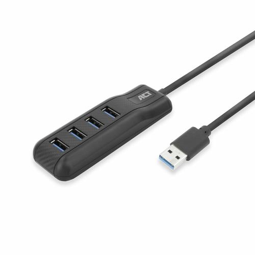 ACT AC6320 interface hub USB 3.2 Gen 1 (3.1 Gen 1) Type-A 5000 Mbit/s Zwart - Image 1