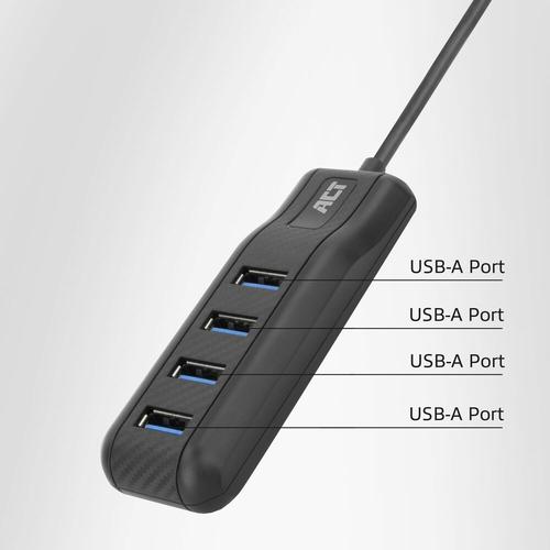 ACT AC6320 interface hub USB 3.2 Gen 1 (3.1 Gen 1) Type-A 5000 Mbit/s Zwart - Image 2