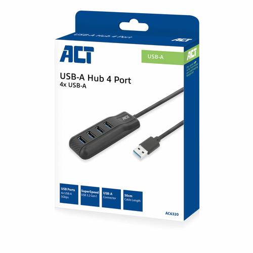 ACT AC6320 interface hub USB 3.2 Gen 1 (3.1 Gen 1) Type-A 5000 Mbit/s Zwart - Image 7