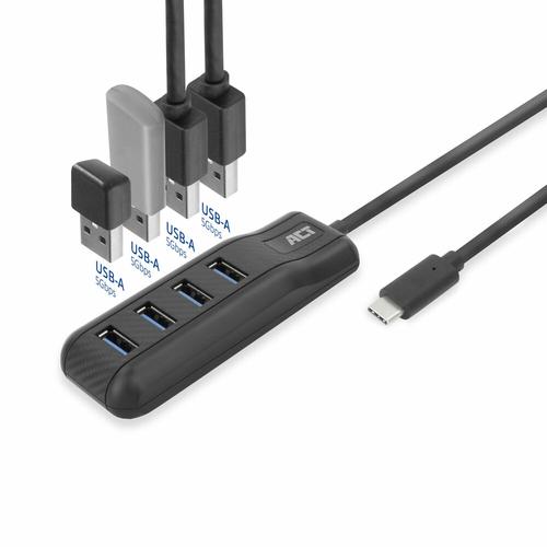 ACT AC6420 interface hub USB 3.2 Gen 1 (3.1 Gen 1) Type-C 5000 Mbit/s Zwart - Image 4