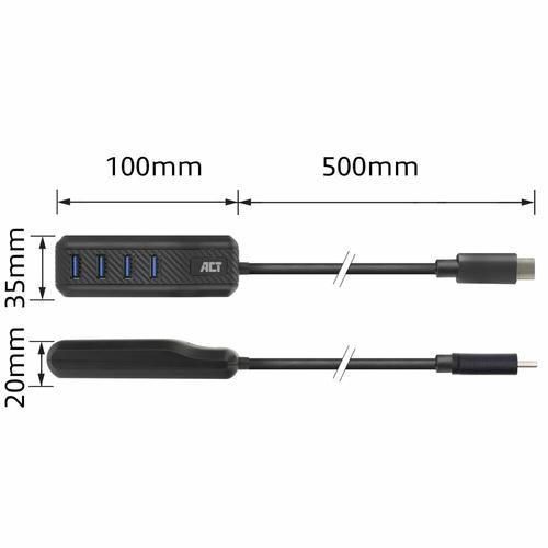 ACT AC6420 interface hub USB 3.2 Gen 1 (3.1 Gen 1) Type-C 5000 Mbit/s Zwart - Image 6