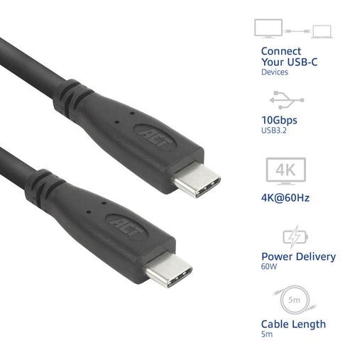 ACT AC7445 USB-kabel USB 3.2 Gen 2 (3.1 Gen 2) 5 m USB C Zwart - Image 2