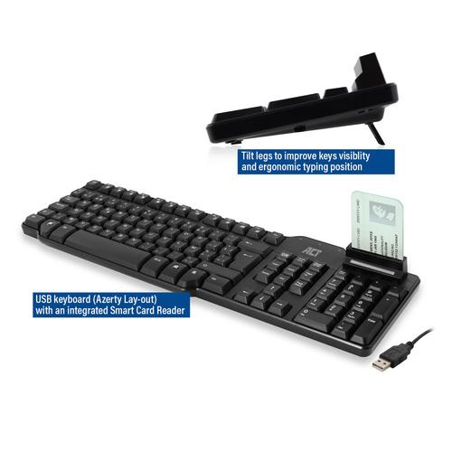 ACT Bekabeld toetsenbord met Smartcard lezer (Azerty/BE layout) - Image 4