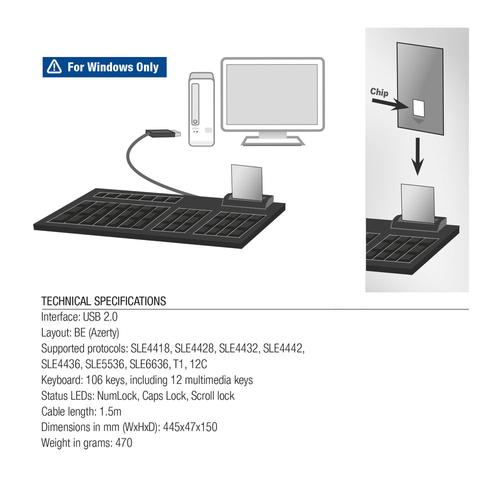 ACT Bekabeld toetsenbord met Smartcard lezer (Azerty/BE layout) - Image 6