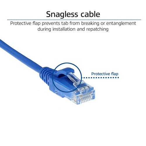 ACT Blauwe 1.5 meter LSZH U/UTP CAT6 datacenter slimline patchkabel snagless met RJ45 connectoren - Image 5