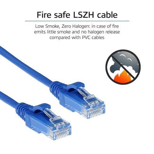 ACT Blauwe 1.5 meter LSZH U/UTP CAT6 datacenter slimline patchkabel snagless met RJ45 connectoren - Image 7