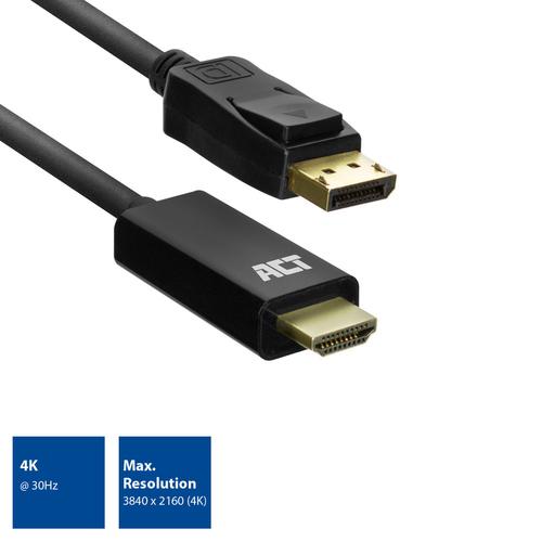 ACT DisplayPort naar HDMI adapterkabel, 1,8 m - Image 2