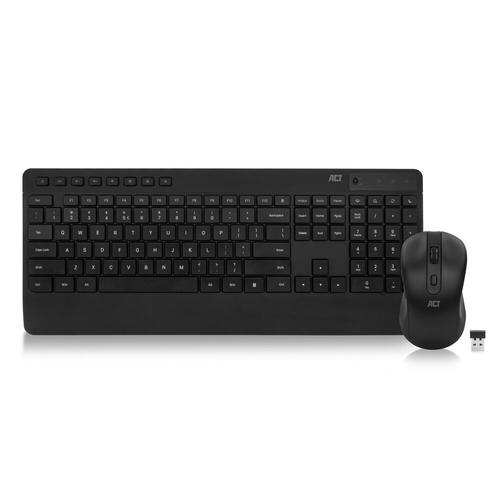 ACT Draadloos toetsenbord en muisbundel (Qwerty), stille klik, milieuvriendelijk, gemaakt van gerecycled materiaal - Image 1