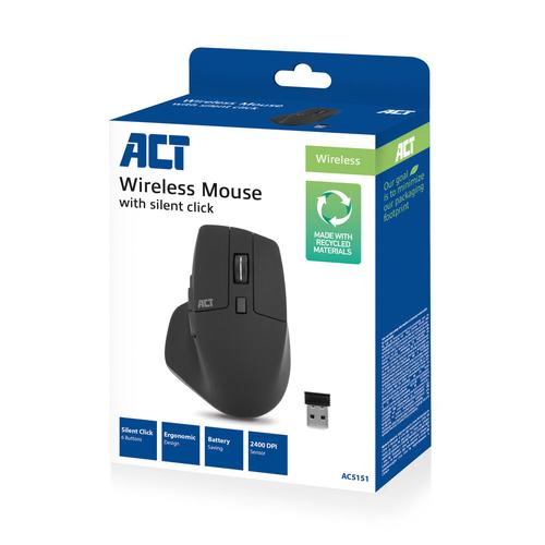 ACT Draadloze muis 2400 DPI, stille klik, milieuvriendelijk, gemaakt van gerecyclede materialen - Image 2