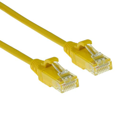 ACT Gele 1 meter LSZH U/UTP CAT6 datacenter slimline patchkabel snagless met RJ45 connectoren - Image 1