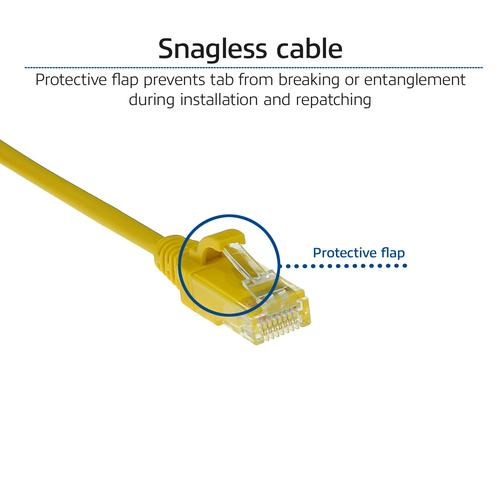 ACT Gele 1 meter LSZH U/UTP CAT6 datacenter slimline patchkabel snagless met RJ45 connectoren - Image 5