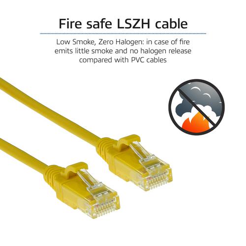 ACT Gele 1 meter LSZH U/UTP CAT6 datacenter slimline patchkabel snagless met RJ45 connectoren - Image 7