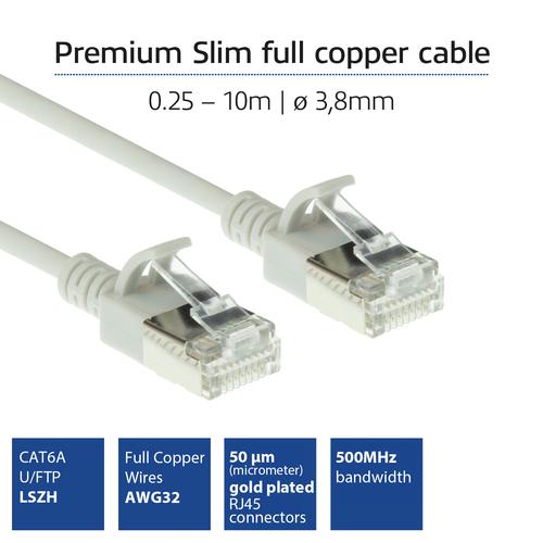 ACT Grijze 2 meter LSZH U/FTP CAT6A datacenter slimline patchkabel snagless met RJ45 connectoren - Image 2