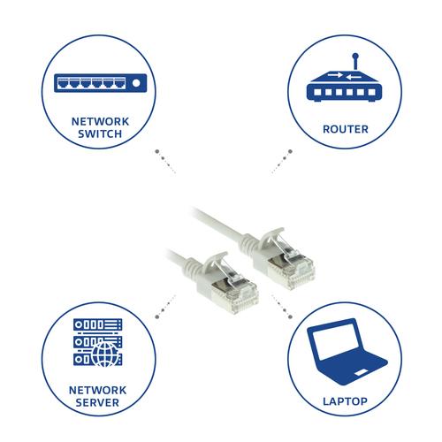 ACT Grijze 2 meter LSZH U/FTP CAT6A datacenter slimline patchkabel snagless met RJ45 connectoren - Image 6