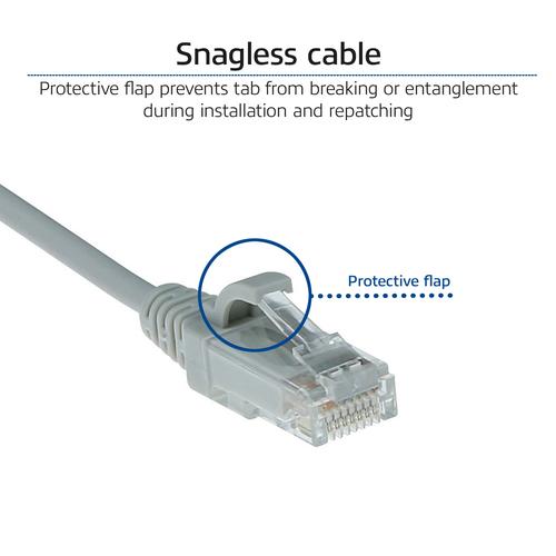 ACT Grijze 5 meter LSZH U/UTP CAT6 datacenter slimline patchkabel snagless met RJ45 connectoren - Image 5