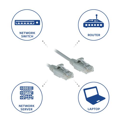 ACT Grijze 5 meter LSZH U/UTP CAT6 datacenter slimline patchkabel snagless met RJ45 connectoren - Image 6