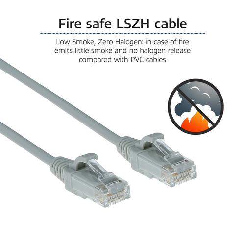 ACT Grijze 5 meter LSZH U/UTP CAT6 datacenter slimline patchkabel snagless met RJ45 connectoren - Image 7