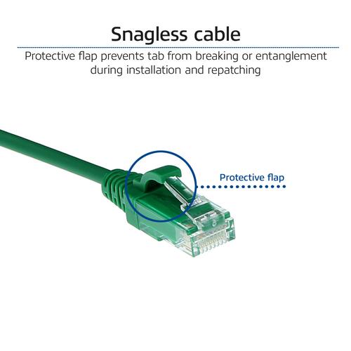 ACT Groene 2 meter LSZH U/UTP CAT6 datacenter slimline patchkabel snagless met RJ45 connectoren - Image 5