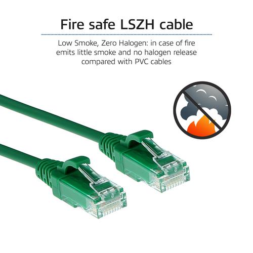 ACT Groene 2 meter LSZH U/UTP CAT6 datacenter slimline patchkabel snagless met RJ45 connectoren - Image 7