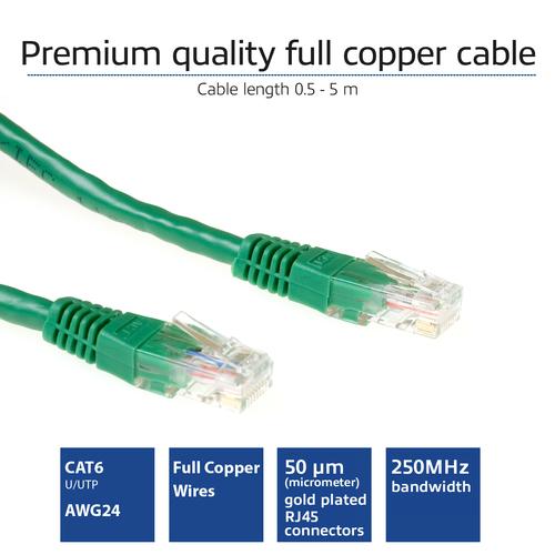 ACT Groene 3 meter U/UTP CAT6 patchkabel met RJ45 connectoren - Image 2