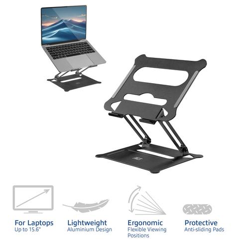 ACT Laptopstandaard, aluminium, inklapbaar, traploos in hoogte verstelbaar - Image 3
