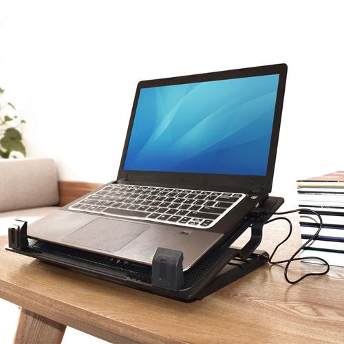 ACT Laptopstandaard, met ventilator, hoogte verstelbaar in 5 standen, 2-poorts hub - Image 5