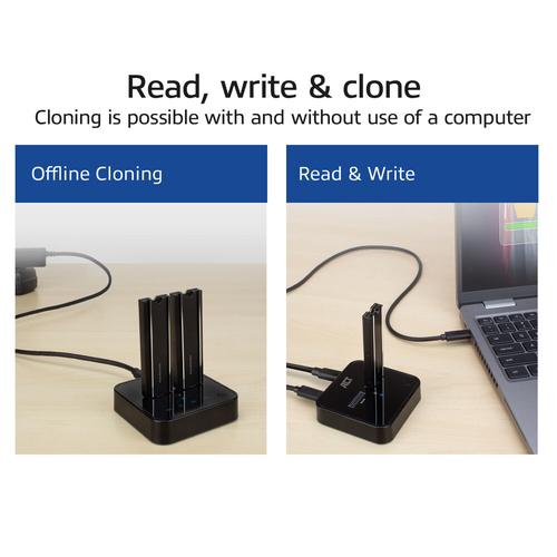 ACT M.2 NVMe/PCIe dual SSD docking clone station, USB-C 3.2 Gen2 - Image 9