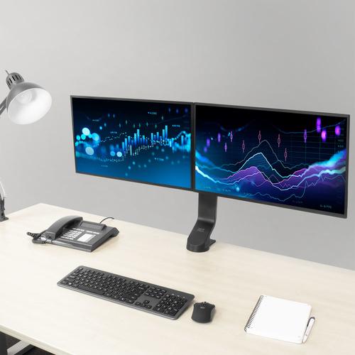 ACT Monitorarm 27" office, crossbar, 2 schermen, eenvoudig in hoogte verstelbaar - Image 4
