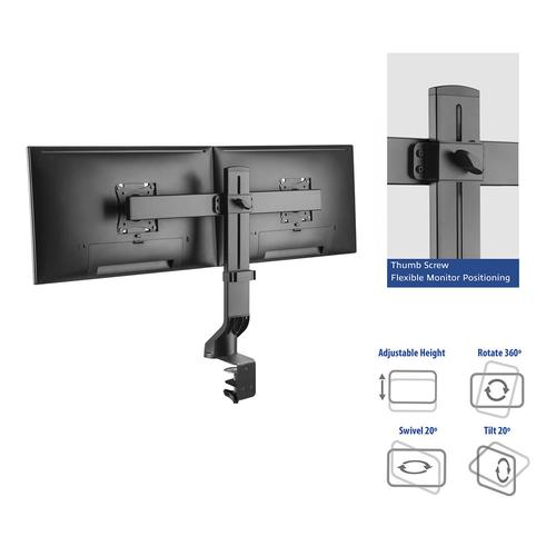 ACT Monitorarm 27" office, crossbar, 2 schermen, eenvoudig in hoogte verstelbaar - Image 7