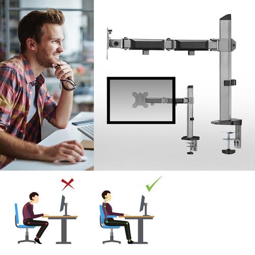ACT Monitorarm 32" office, 1 scherm, zilver - Image 10