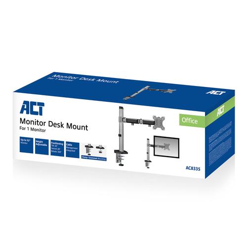 ACT Monitorarm 32" office, 1 scherm, zilver - Image 9