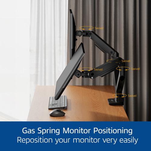ACT Monitorarm 35" office premium, gasveer, 2 schermen - Image 2