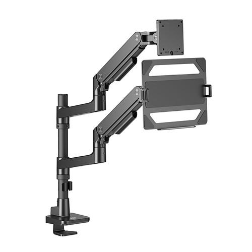 ACT Monitorarm 49" met laptophouder office premium, gasveer, paalbevestiging, 1 scherm - Image 5