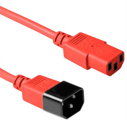 ACT Netsnoer C13 - C14 rood 1,2 m - Image 1