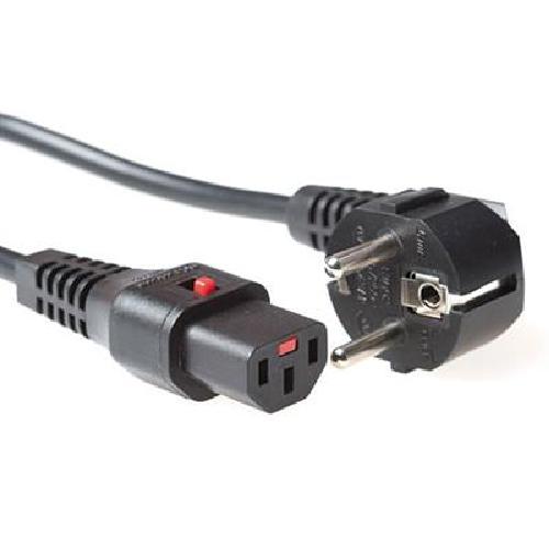 ACT Netsnoer CEE 7/7 male (haaks) - C13 IEC Lock zwart 1 m, EL249S - Image 1