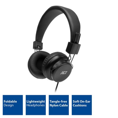 ACT Opvouwbare stereo hoofdtelefoon met 3,5mm audio-aansluiting - Image 2