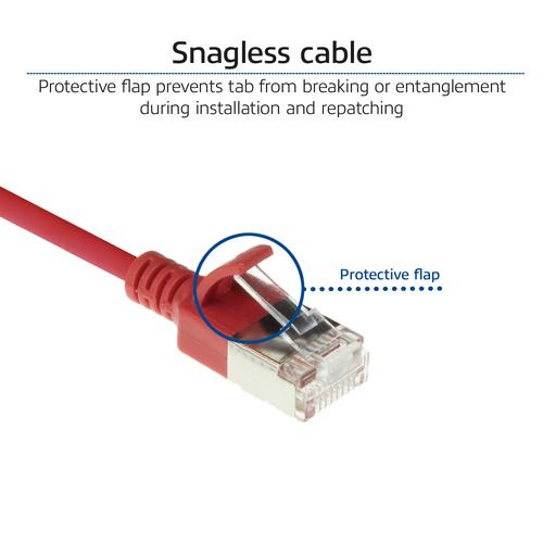 ACT Rode 1 meter LSZH U/FTP CAT6A datacenter slimline patchkabel snagless met RJ45 connectoren - Image 5