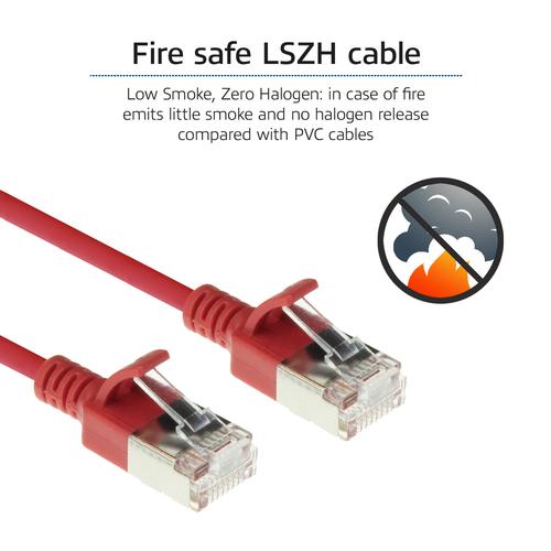 ACT Rode 1 meter LSZH U/FTP CAT6A datacenter slimline patchkabel snagless met RJ45 connectoren - Image 7