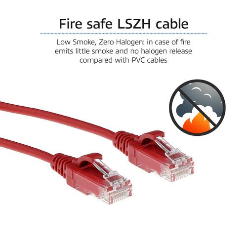 ACT Rode 1 meter LSZH U/UTP CAT6 datacenter slimline patchkabel snagless met RJ45 connectoren - Image 7