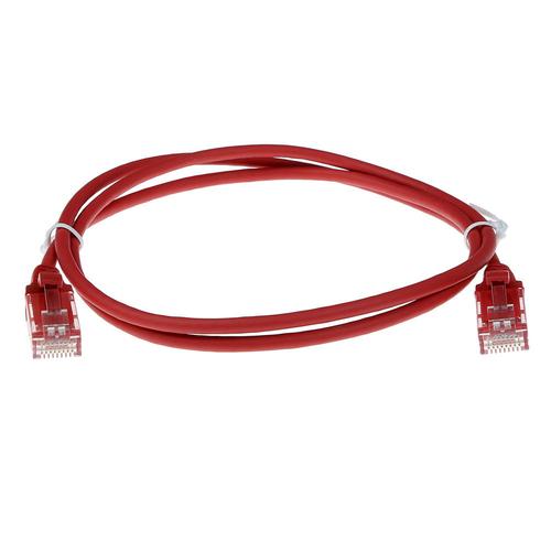 ACT Rode 10 meter LSZH U/UTP CAT6 datacenter slimline patchkabel snagless met RJ45 connectoren - Image 2
