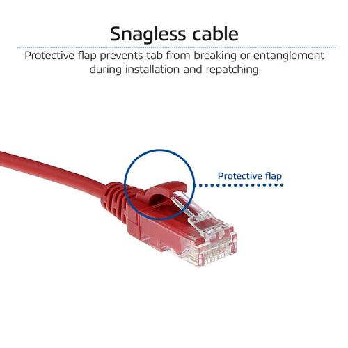 ACT Rode 10 meter LSZH U/UTP CAT6 datacenter slimline patchkabel snagless met RJ45 connectoren - Image 6
