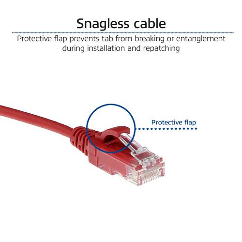 ACT Rode 2 meter LSZH U/UTP CAT6 datacenter slimline patchkabel snagless met RJ45 connectoren - Image 5