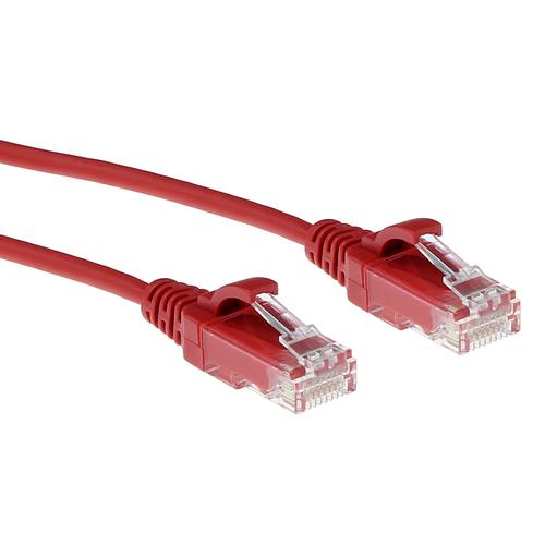ACT Rode 3 meter LSZH U/UTP CAT6 datacenter slimline patchkabel snagless met RJ45 connectoren - Image 1